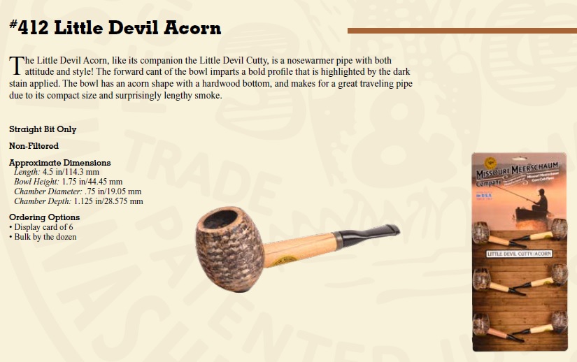 Little Devil Acorn Corn Cob Pipe no filter Pipo Market